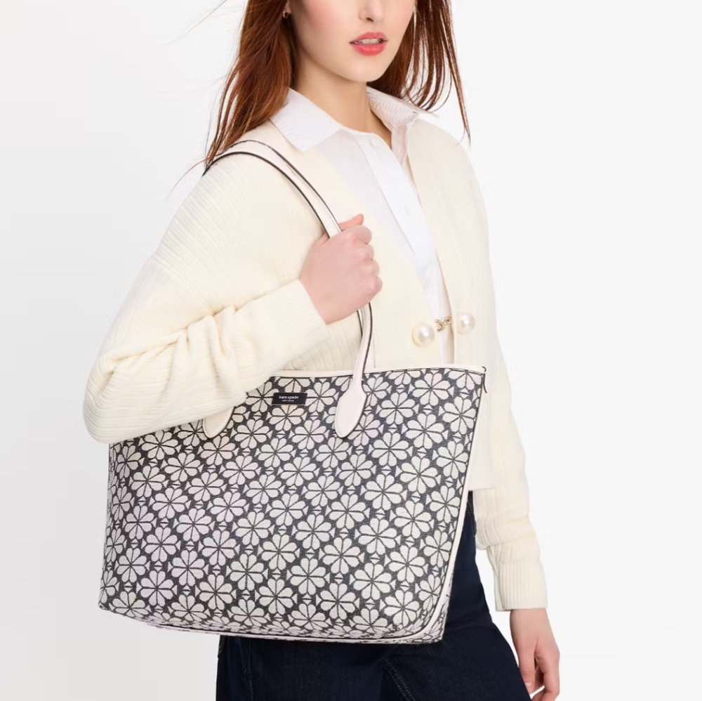Kate Spade Flower Jacquard Bleecker Large Tote
